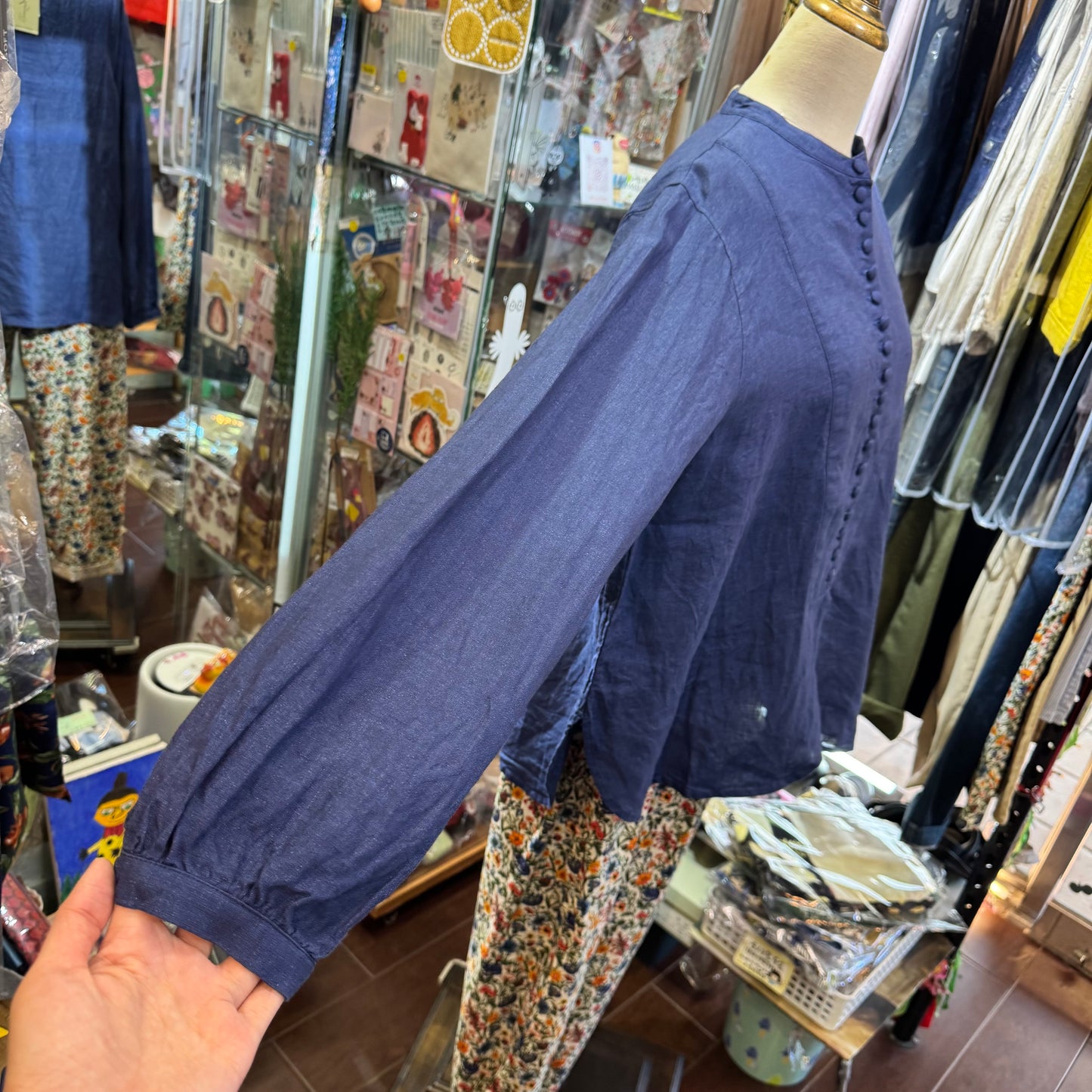 Ichi ANTIQUITES Indigo Blue Linen Shirt, made in Japan
