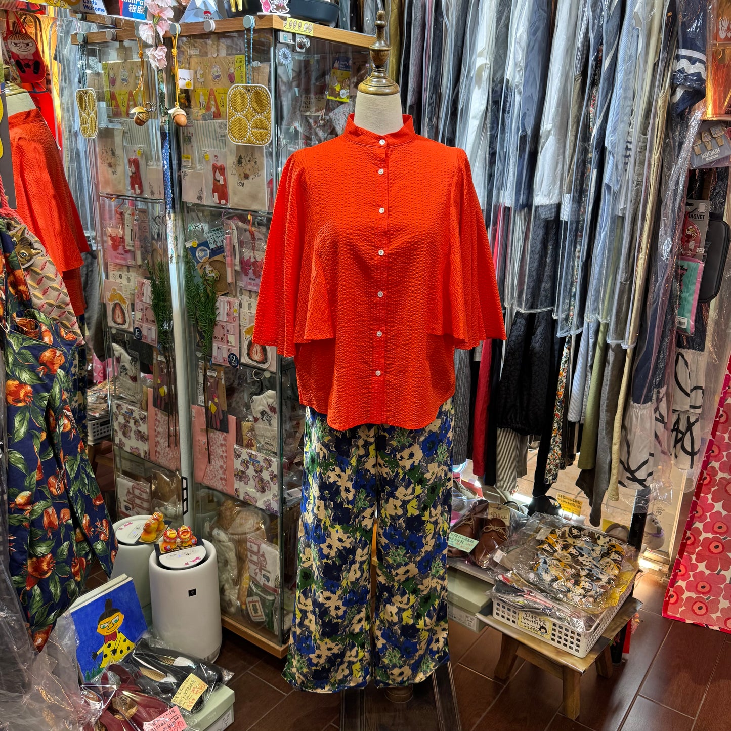 Sale- Ynir Orange Shirt, made in Japan