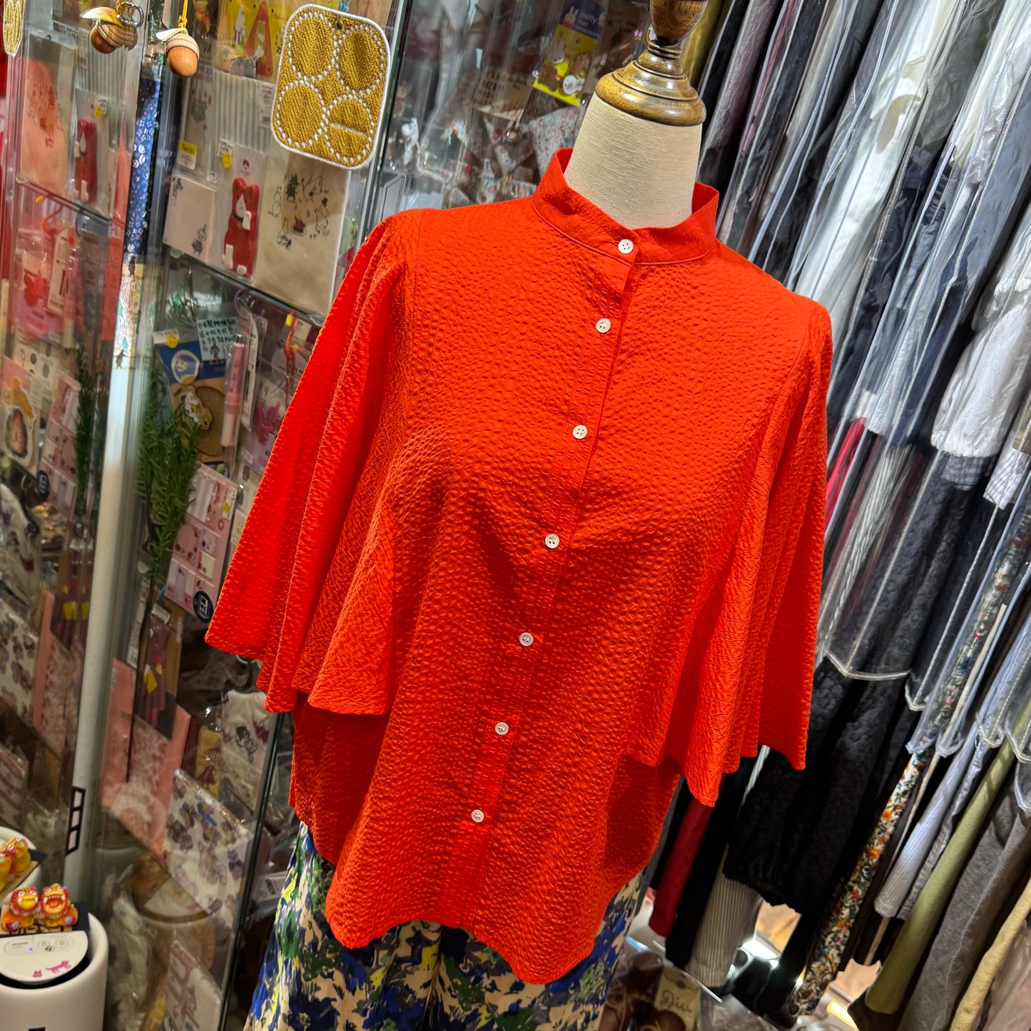 Sale- Ynir Orange Shirt, made in Japan