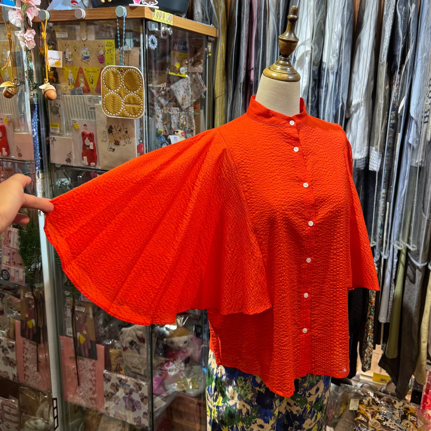 Sale- Ynir Orange Shirt, made in Japan