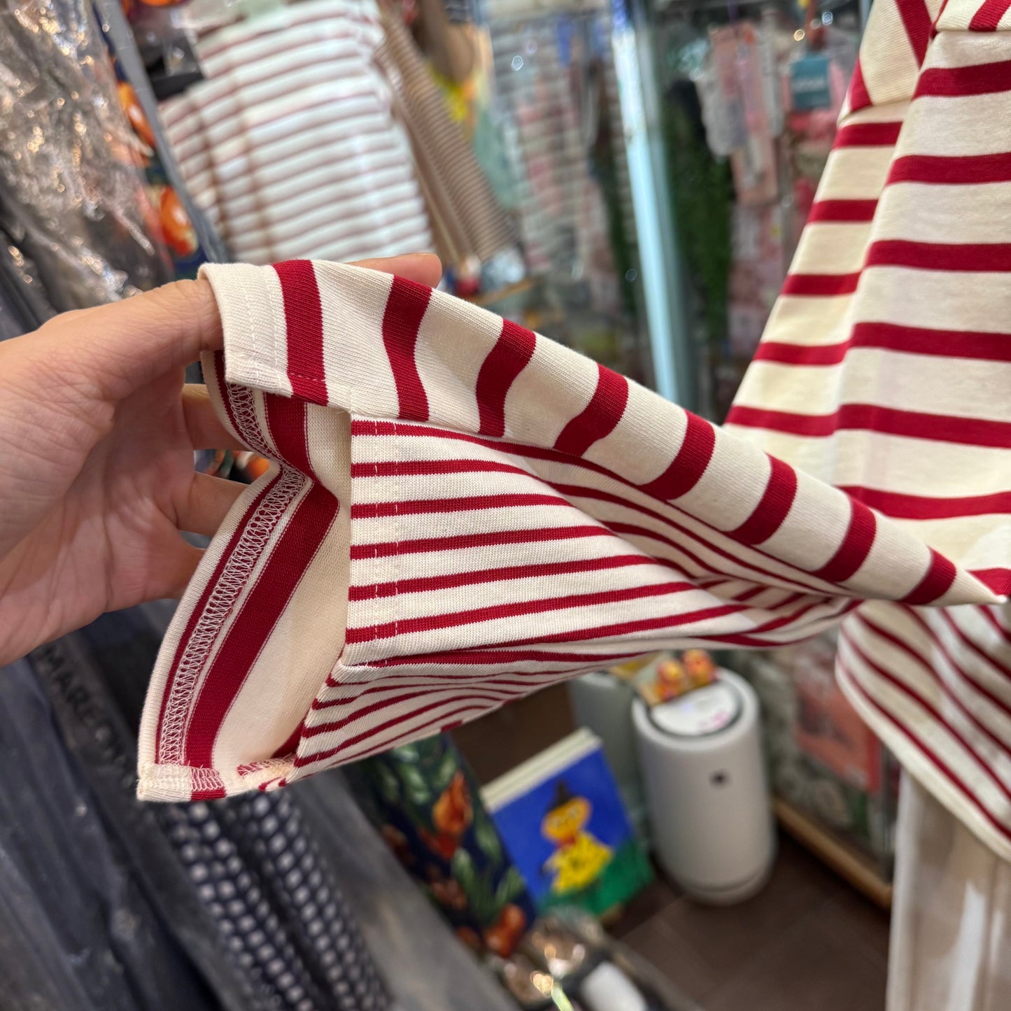 Sale- Tumugu Red Striped T-shirt, made in Japan
