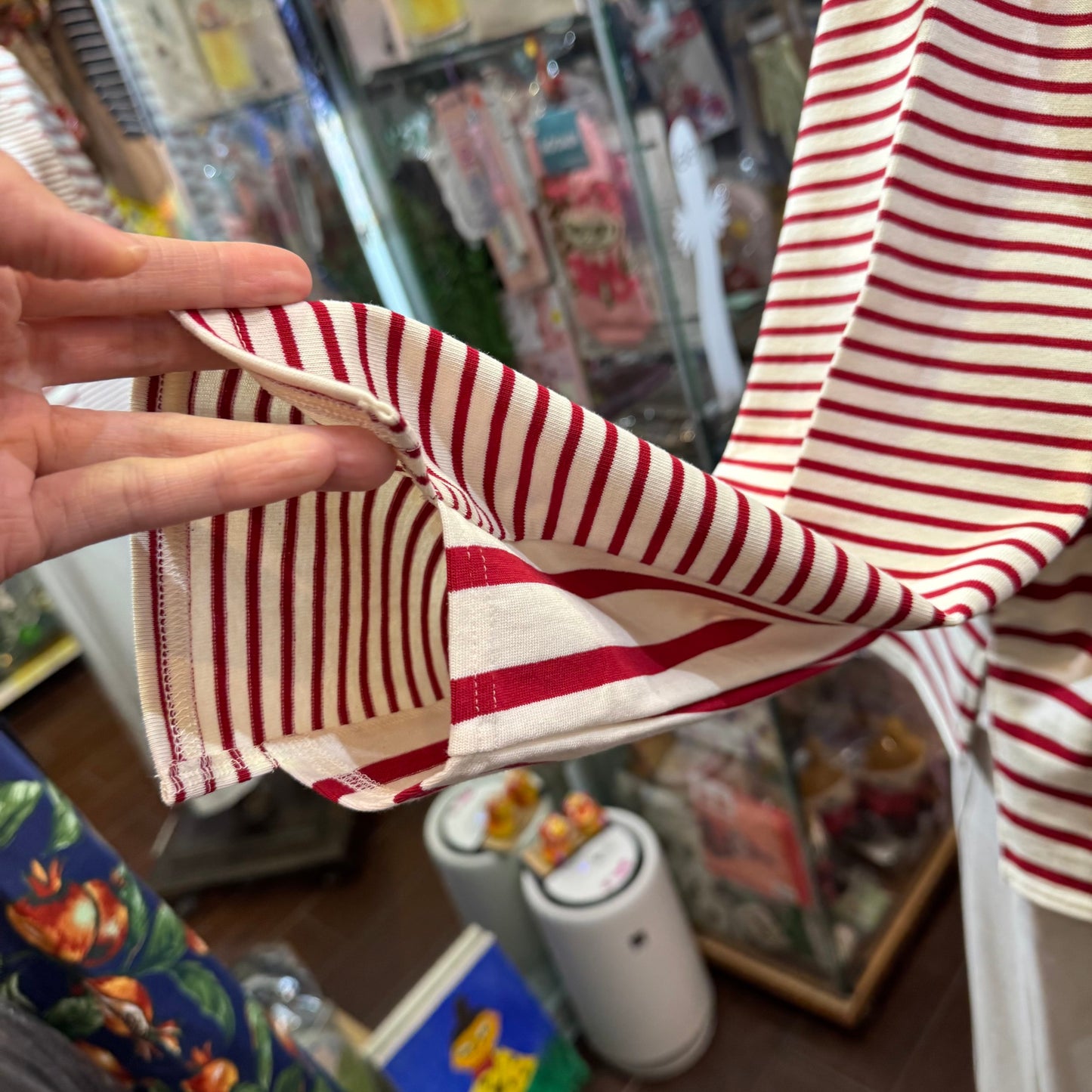 Sale- Tumugu Red Striped T-shirt, made in Japan