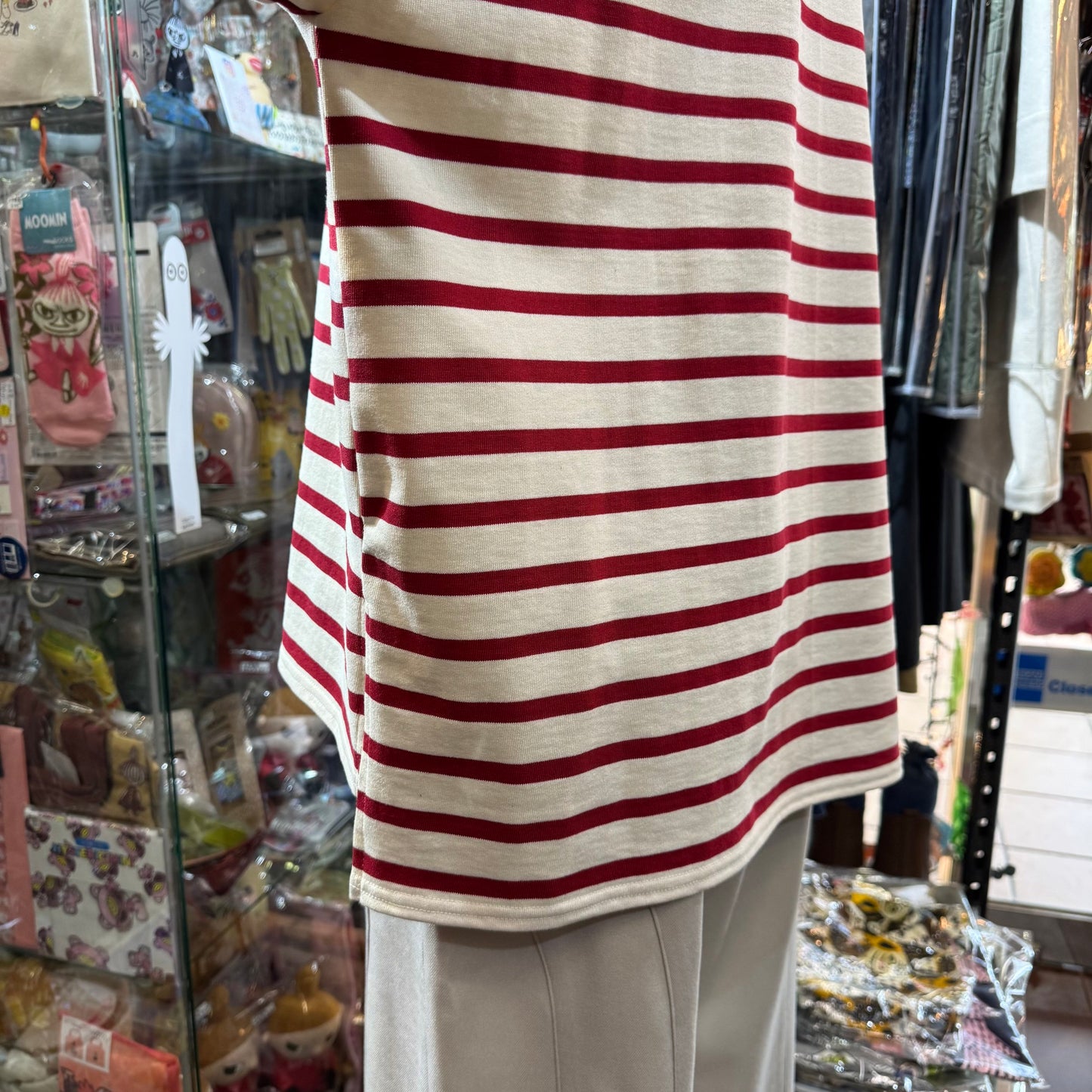 Sale- Tumugu Red Striped T-shirt, made in Japan