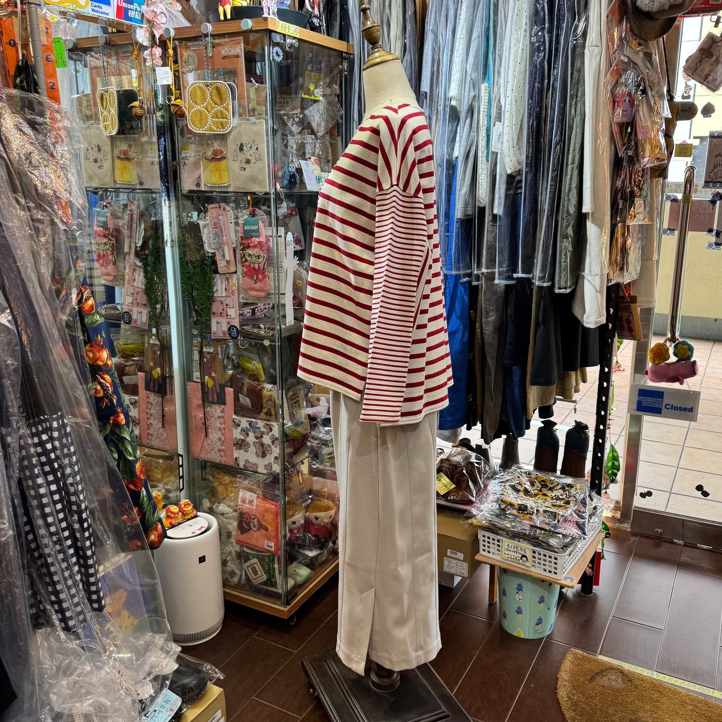 Sale- Tumugu Red Striped T-shirt, made in Japan