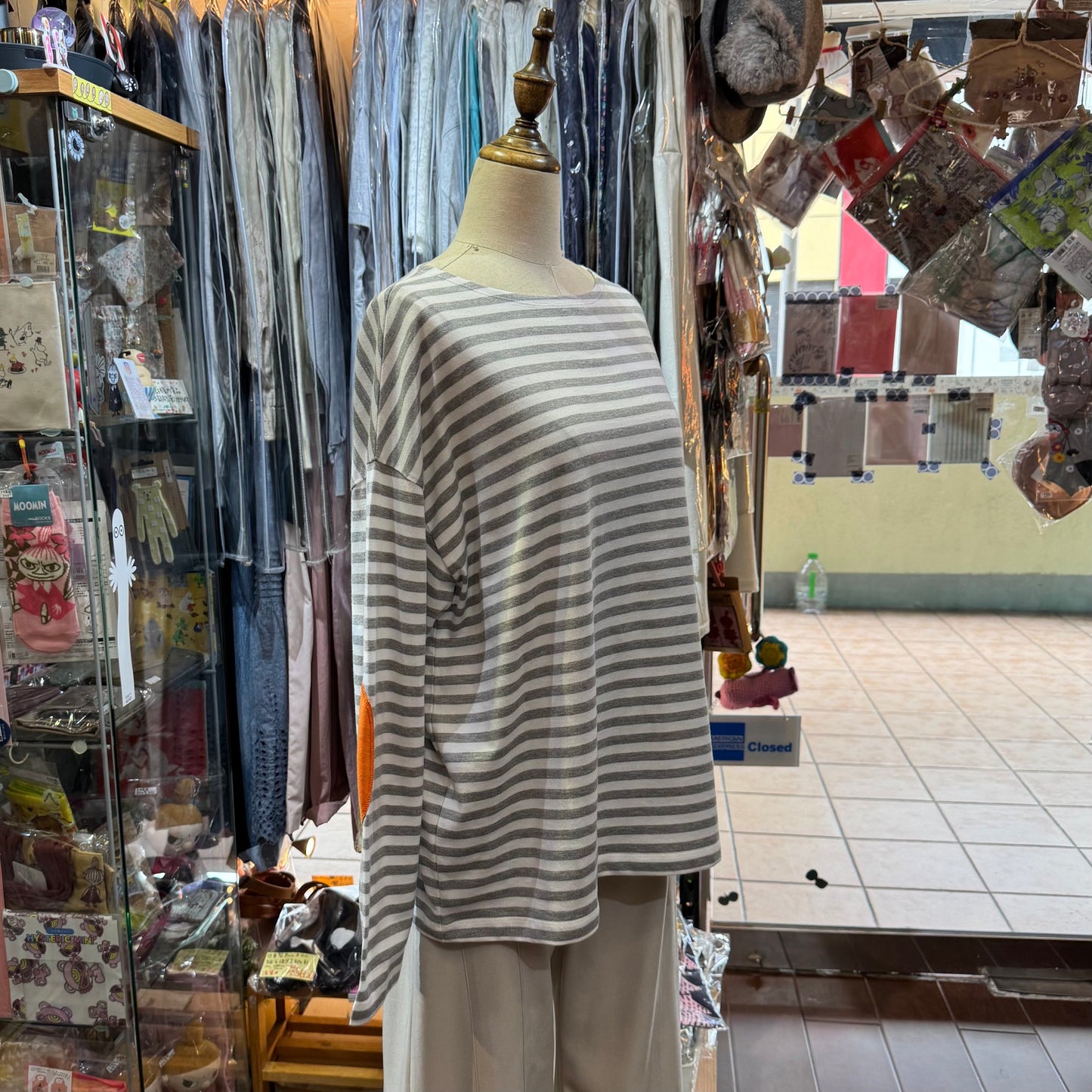 Sale- Diaries Grey Striped T-Shirt, made in Japan