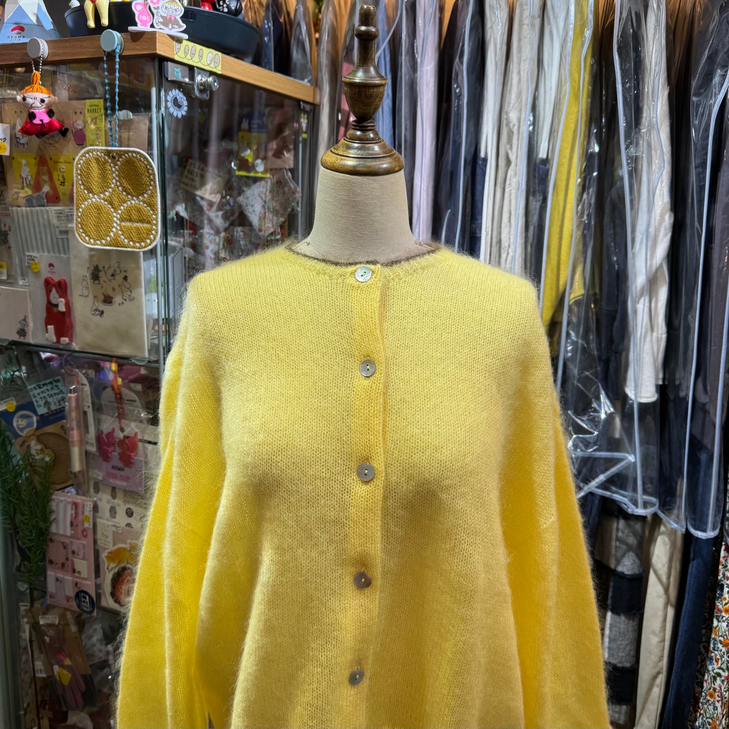 Ichi Yellow Mohair Cardigan Outer, made in Japan