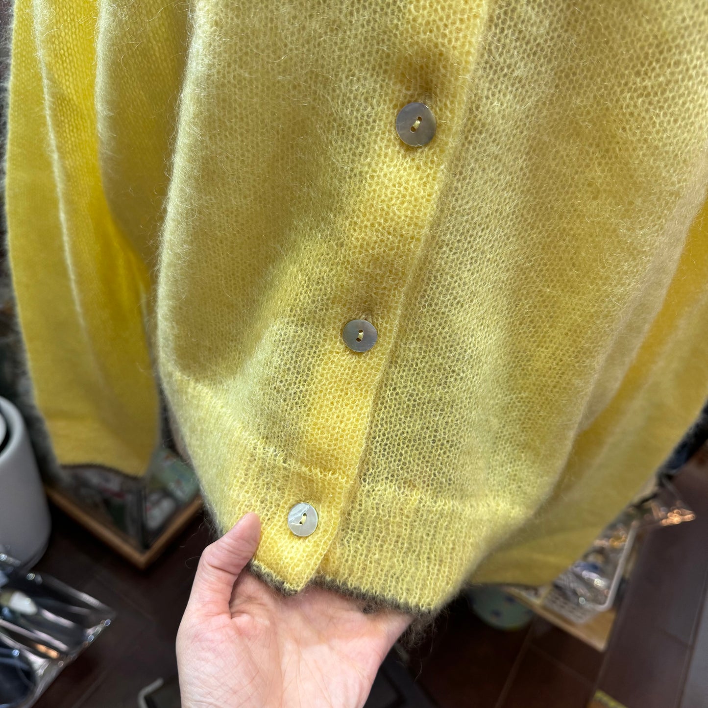 Ichi Yellow Mohair Cardigan Outer, made in Japan