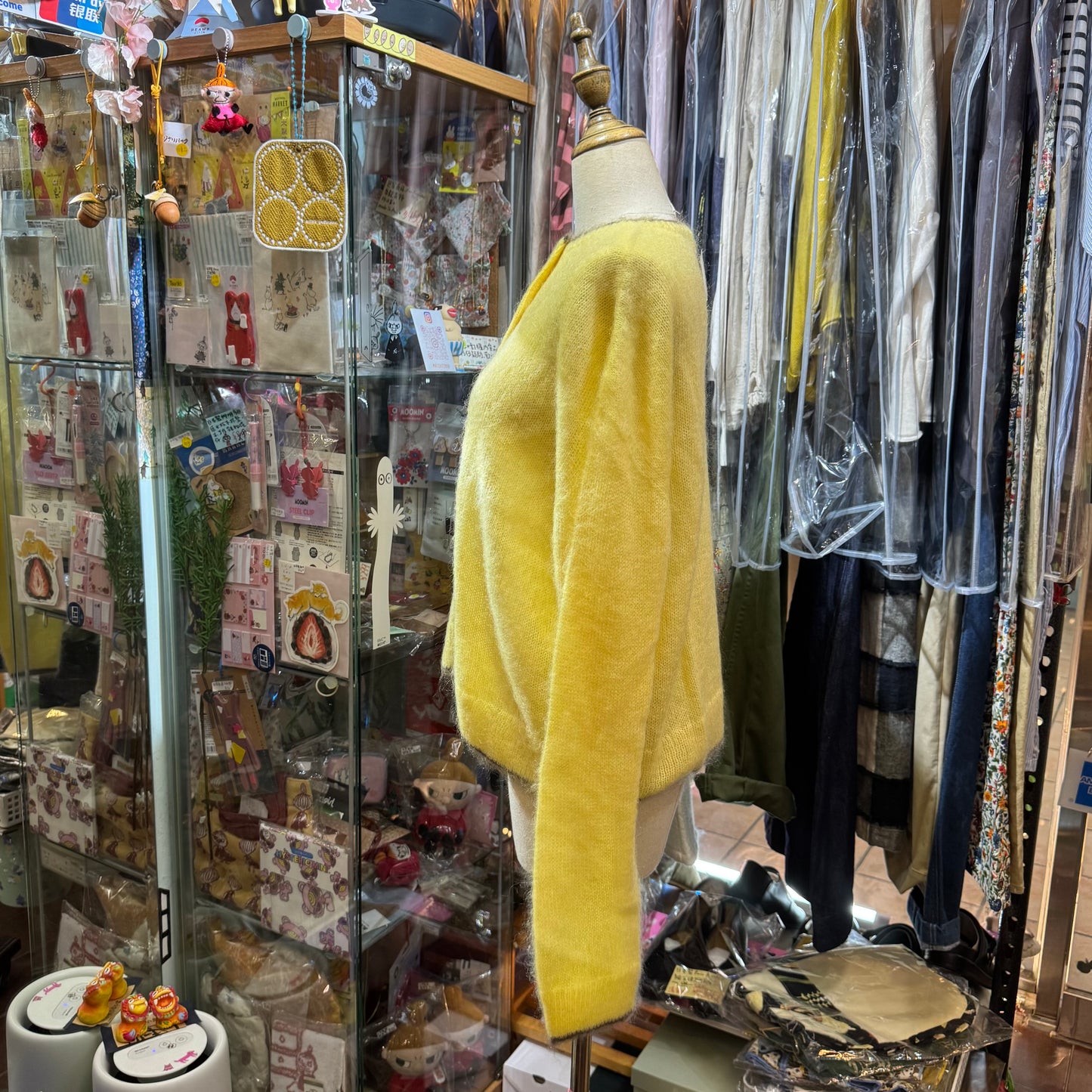 Ichi Yellow Mohair Cardigan Outer, made in Japan