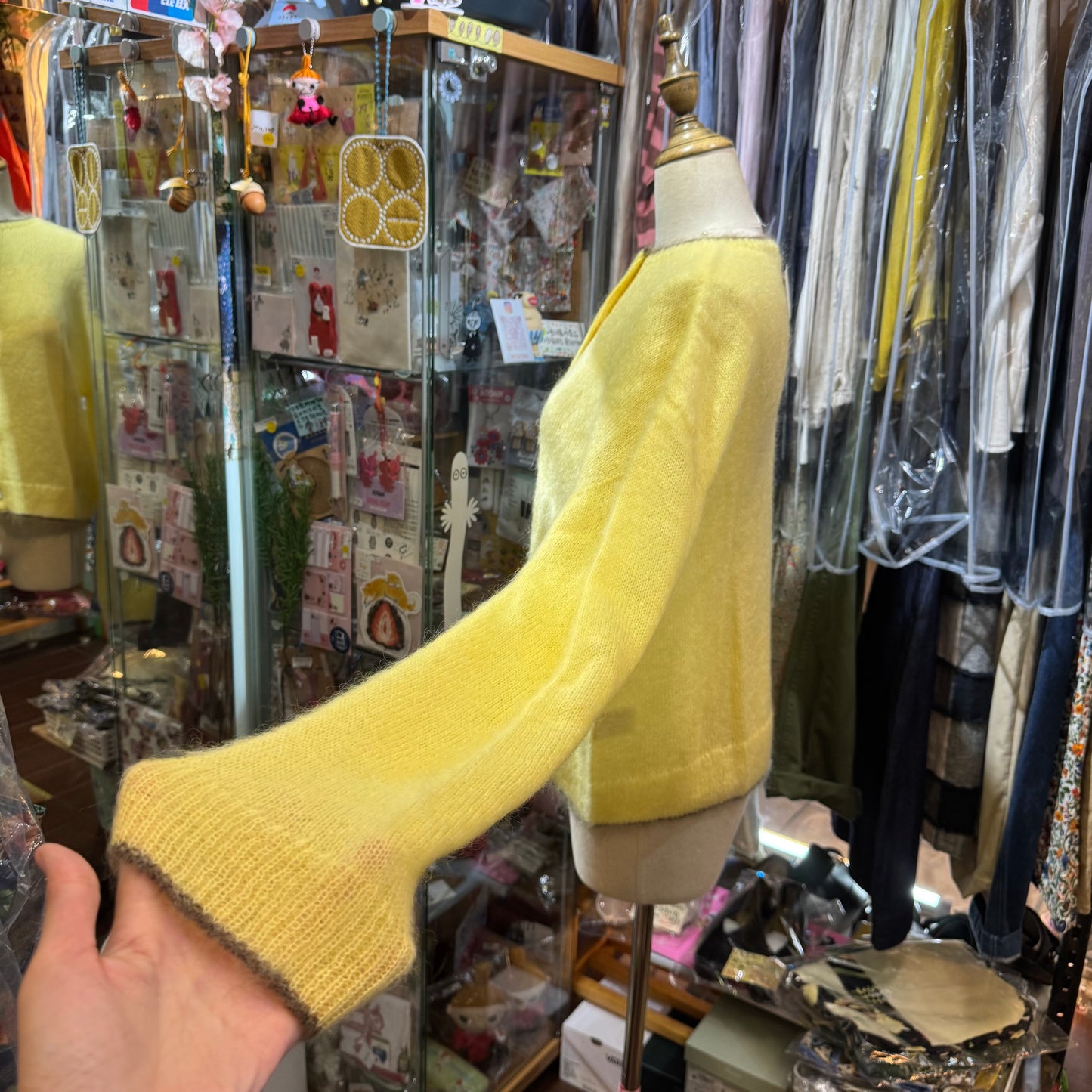 Ichi Yellow Mohair Cardigan Outer, made in Japan