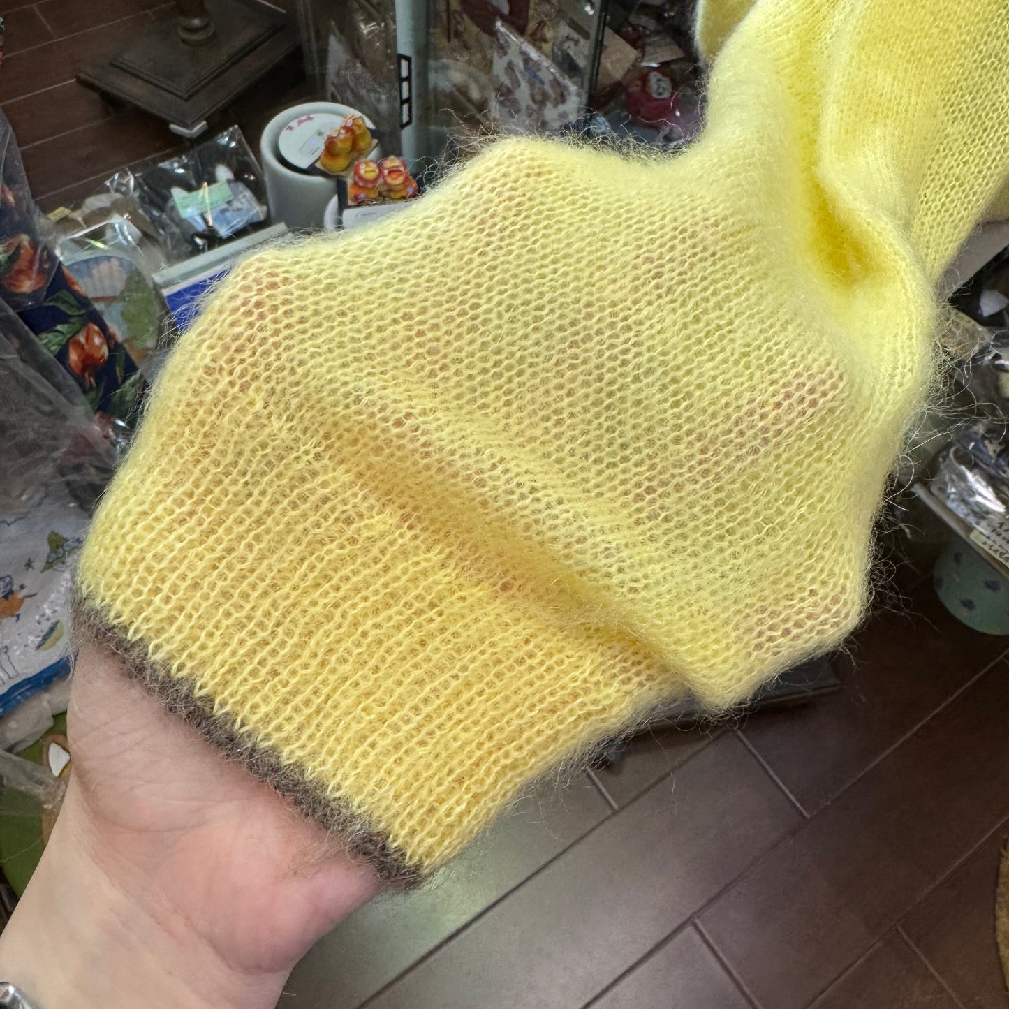 Ichi Yellow Mohair Cardigan Outer, made in Japan