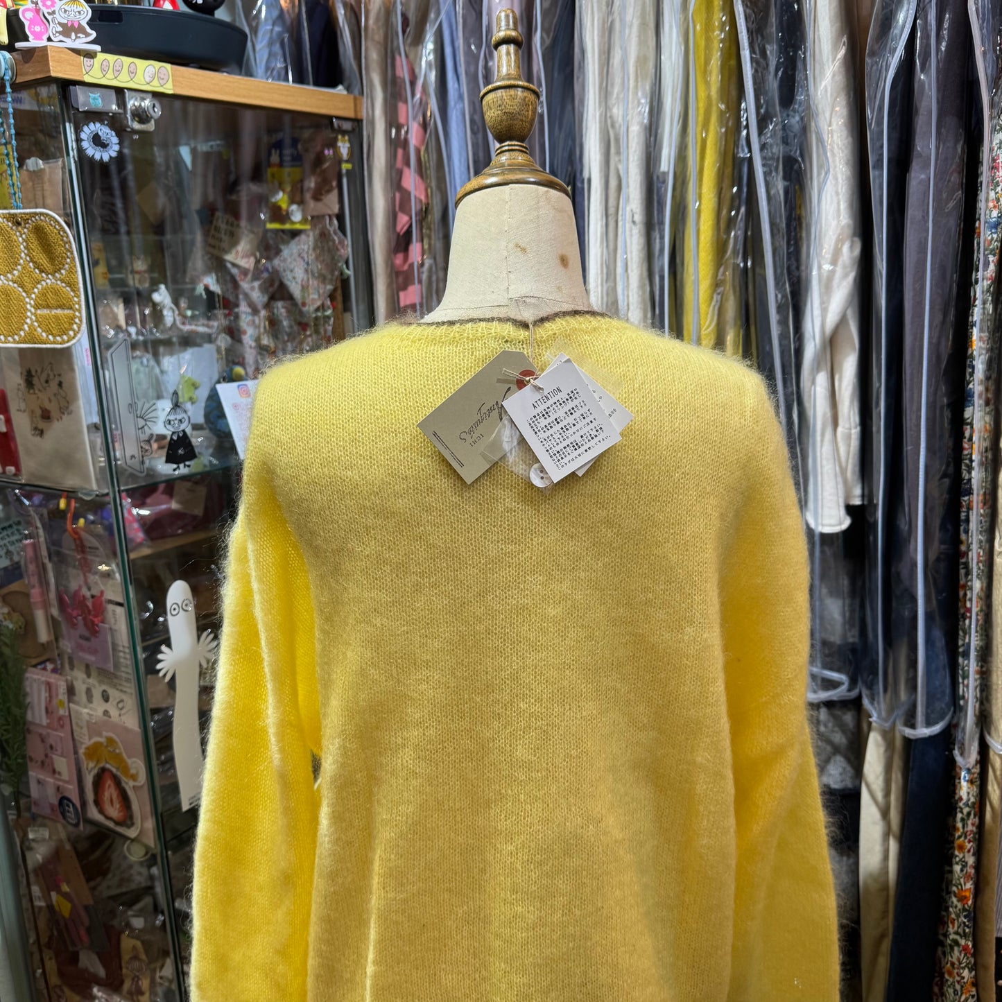 Ichi Yellow Mohair Cardigan Outer, made in Japan