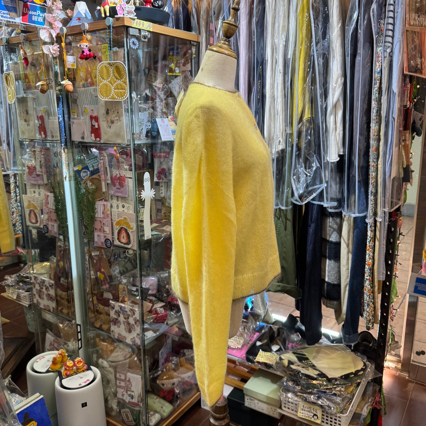 Ichi Yellow Mohair Cardigan Outer, made in Japan
