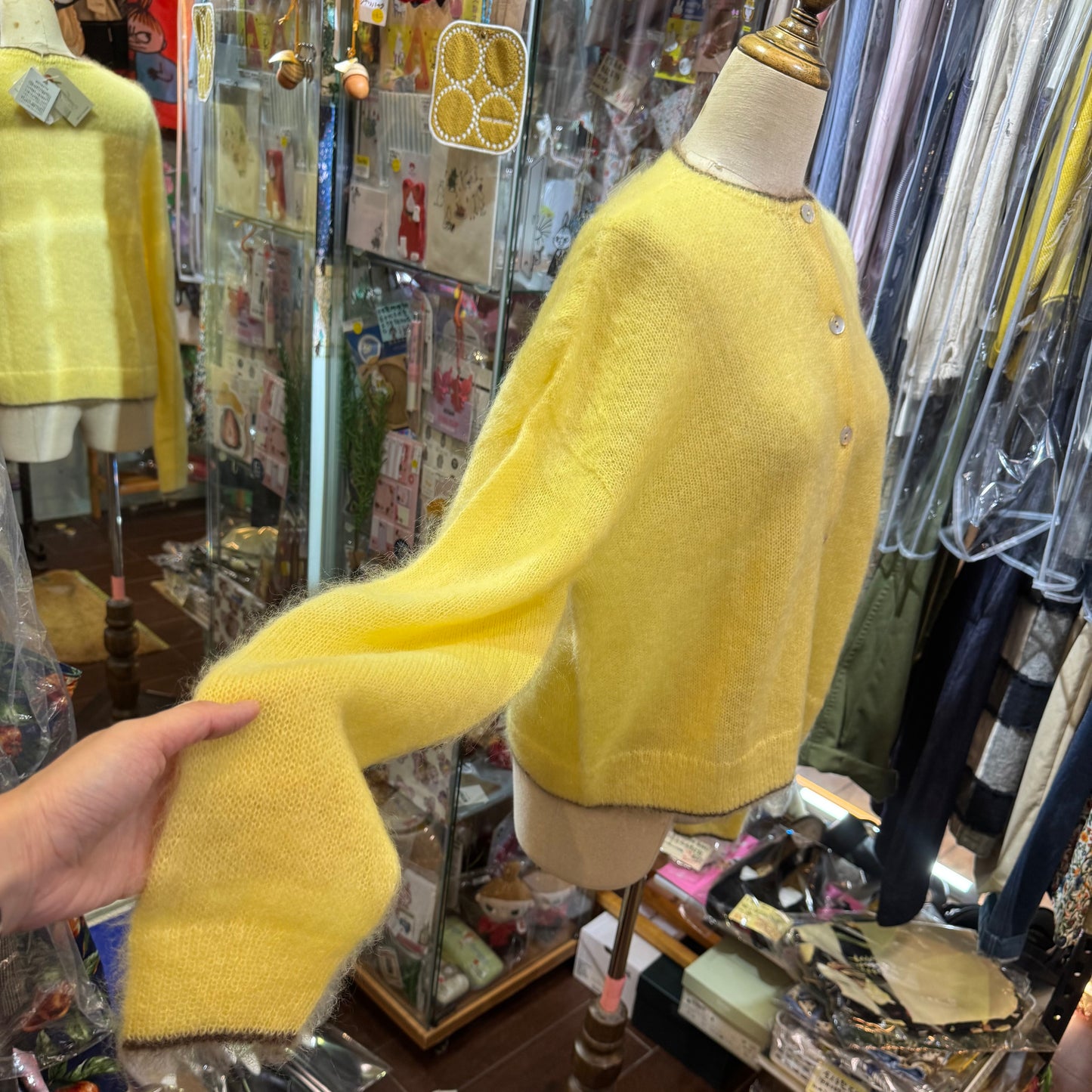 Ichi Yellow Mohair Cardigan Outer, made in Japan