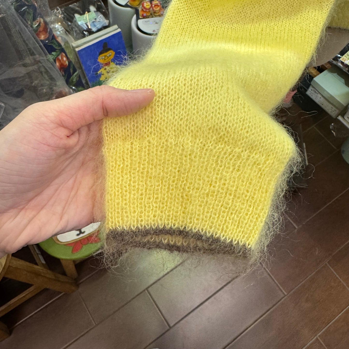 Ichi Yellow Mohair Cardigan Outer, made in Japan