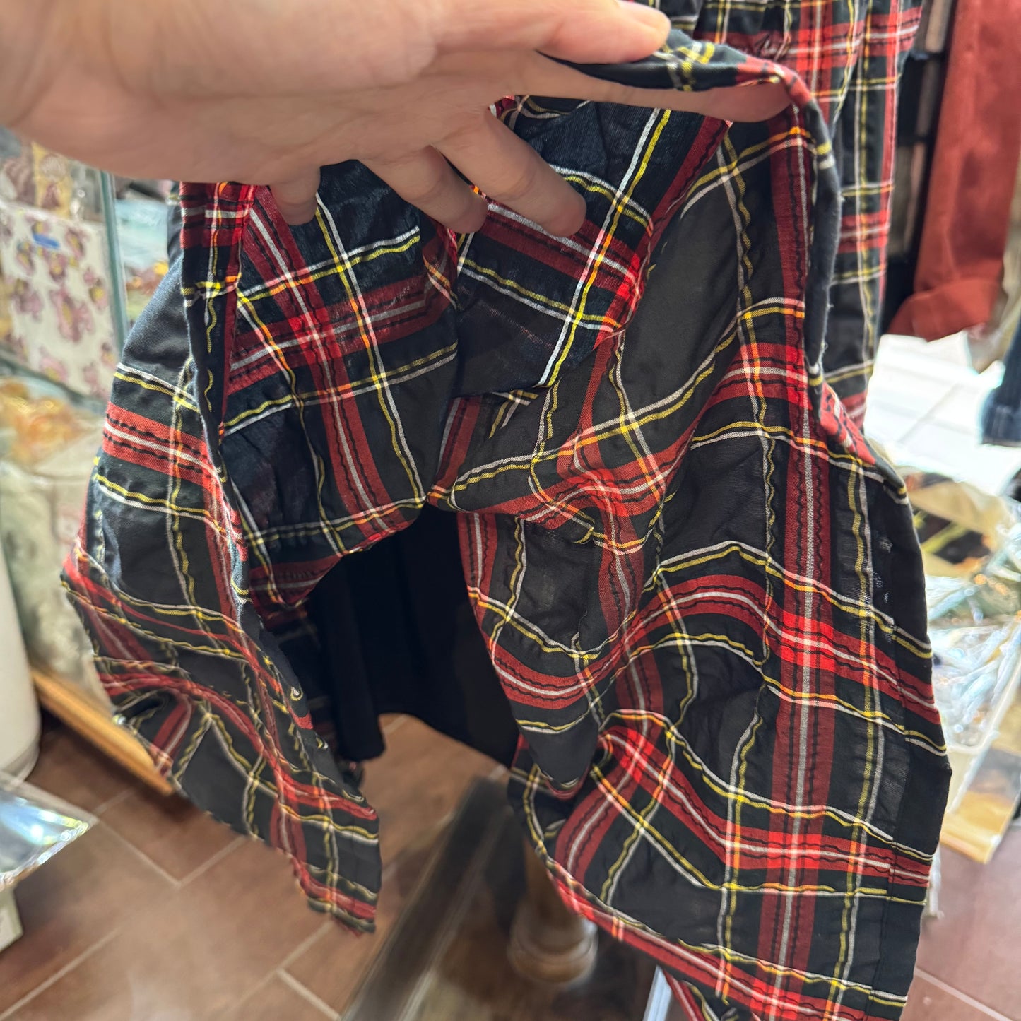 Vent d Ouest Red Checked Skirt, made in Japan