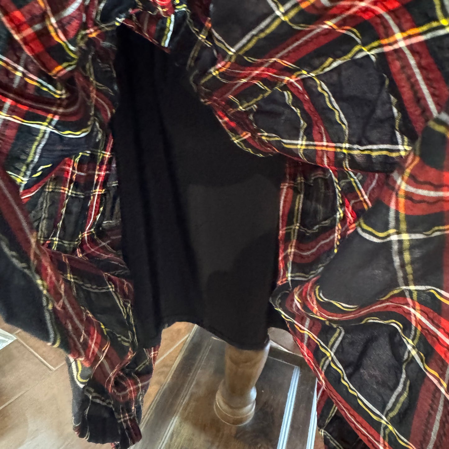 Vent d Ouest Red Checked Skirt, made in Japan