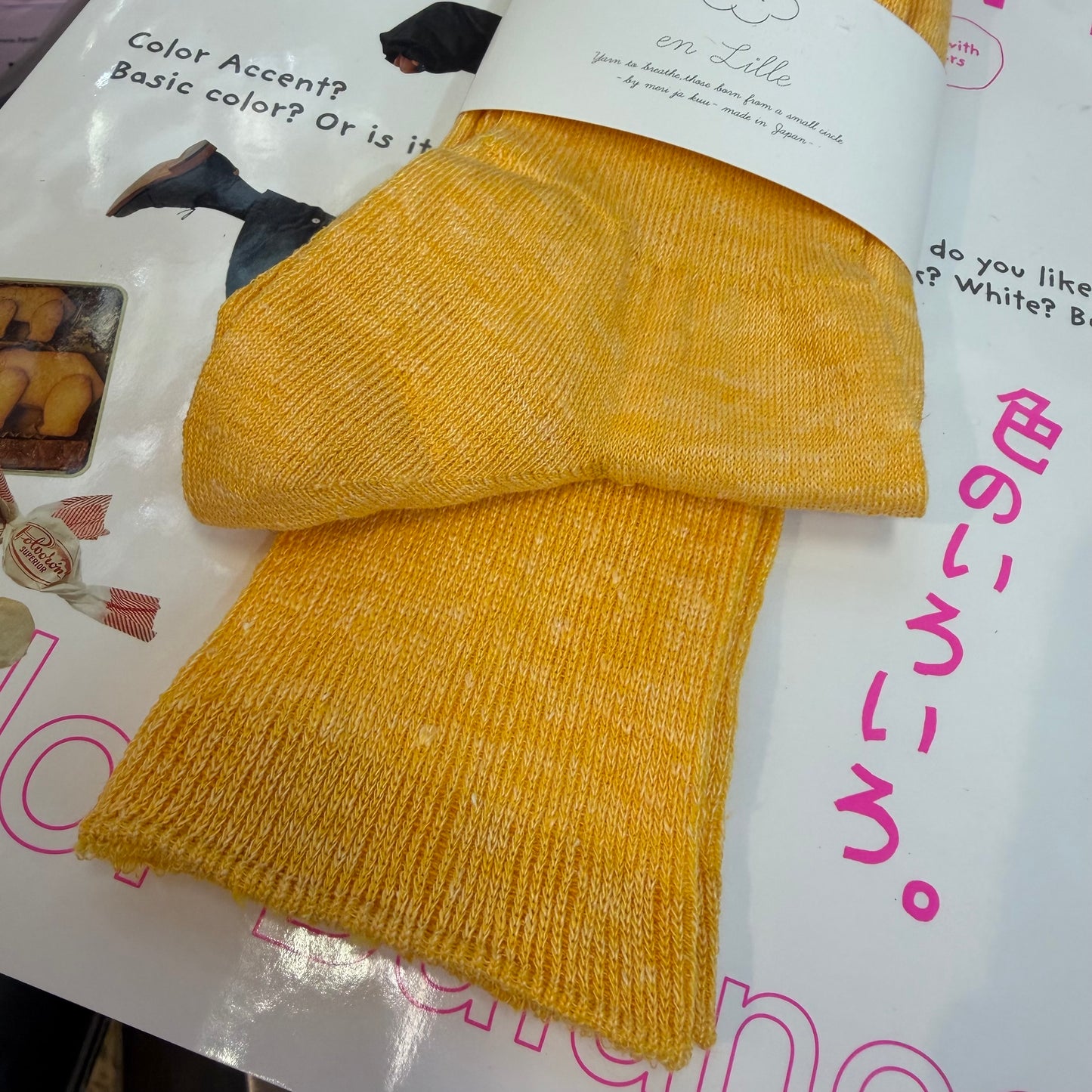 En Lille Mango Linen Long Socks, made in Japan