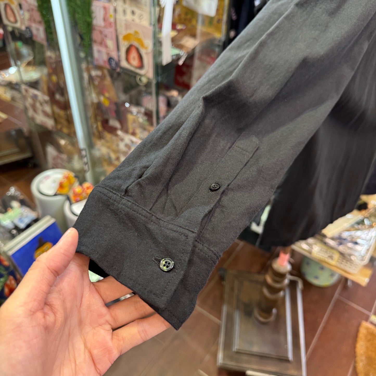Ichi Black Frill Shirt, made in Vietnam