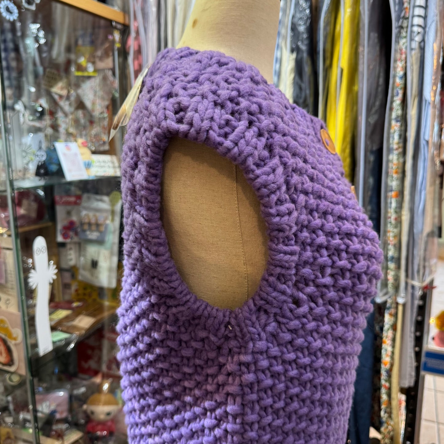 Ichi ANTIQUITES Purple Hand Knit Vest Top, made in Peru
