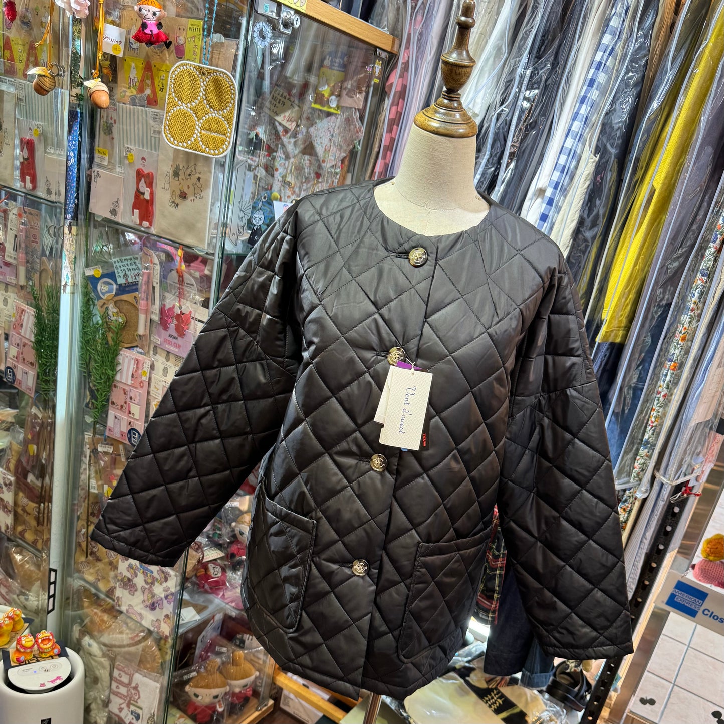 Vent d Ouest X Liberty London SOLOTEX X Aerocapsule Black Quilted Jacket, made in Japan