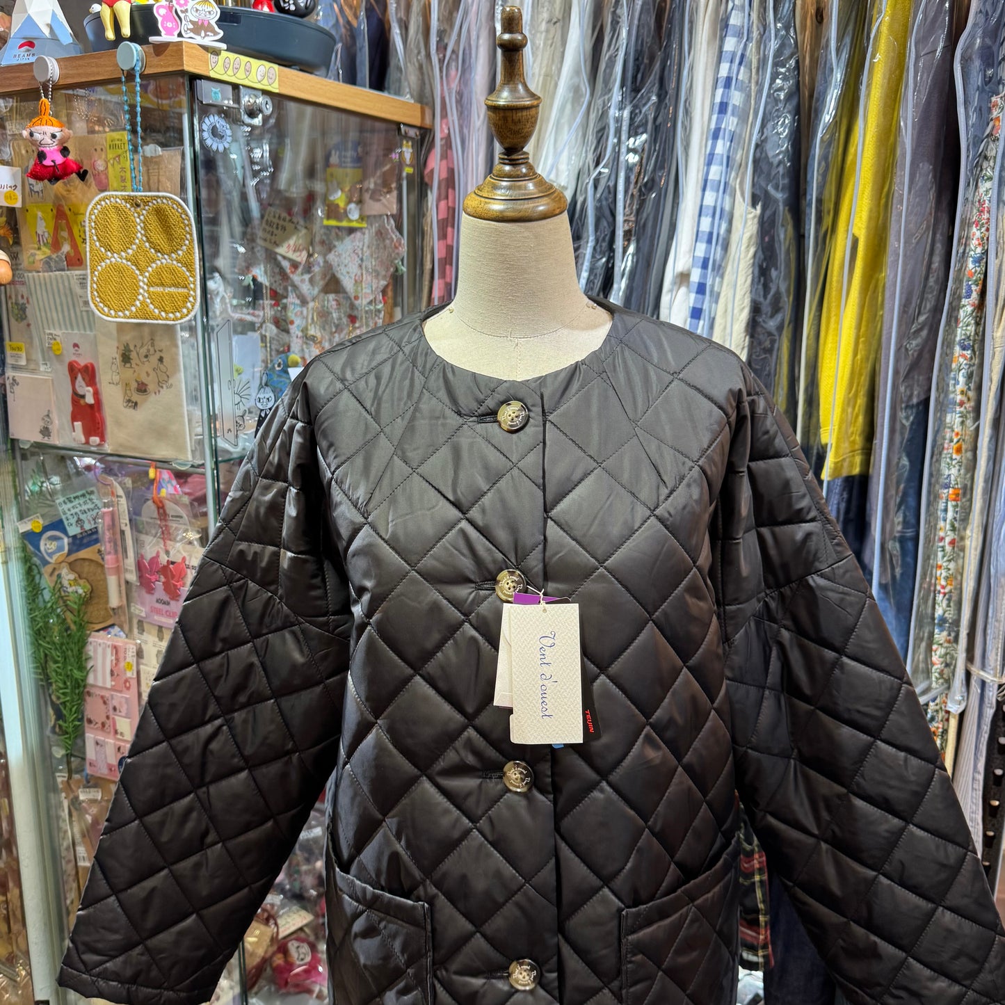Vent d Ouest X Liberty London SOLOTEX X Aerocapsule Black Quilted Jacket, made in Japan