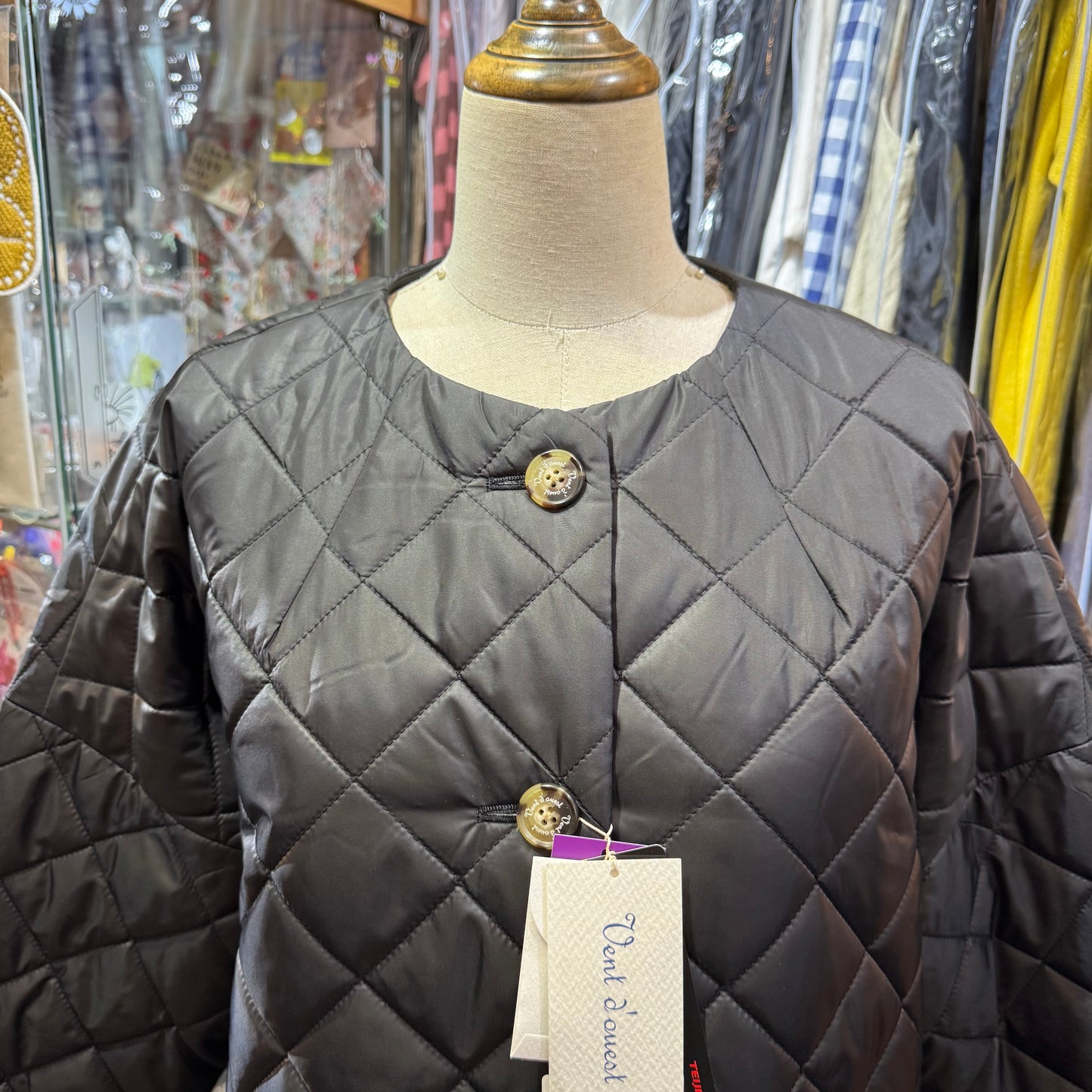 Vent d Ouest X Liberty London SOLOTEX X Aerocapsule Black Quilted Jacket, made in Japan