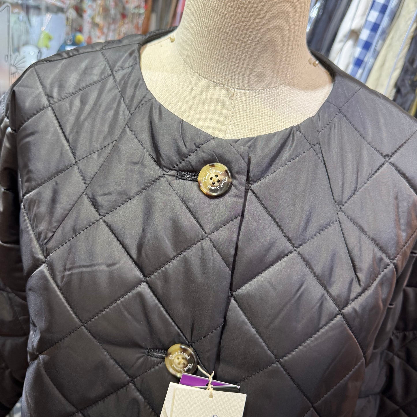 Vent d Ouest X Liberty London SOLOTEX X Aerocapsule Black Quilted Jacket, made in Japan