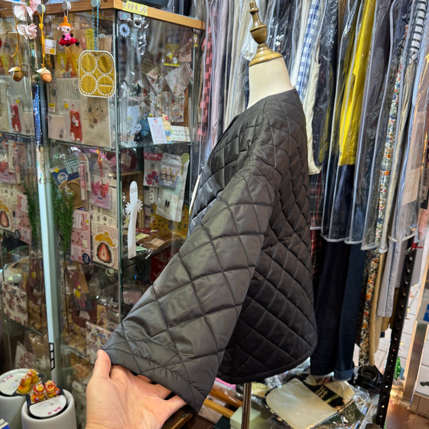 Vent d Ouest X Liberty London SOLOTEX X Aerocapsule Black Quilted Jacket, made in Japan