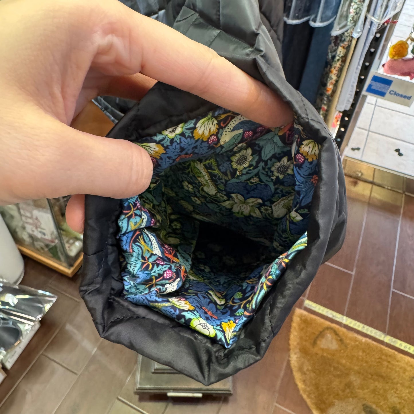 Vent d Ouest X Liberty London SOLOTEX X Aerocapsule Black Quilted Jacket, made in Japan