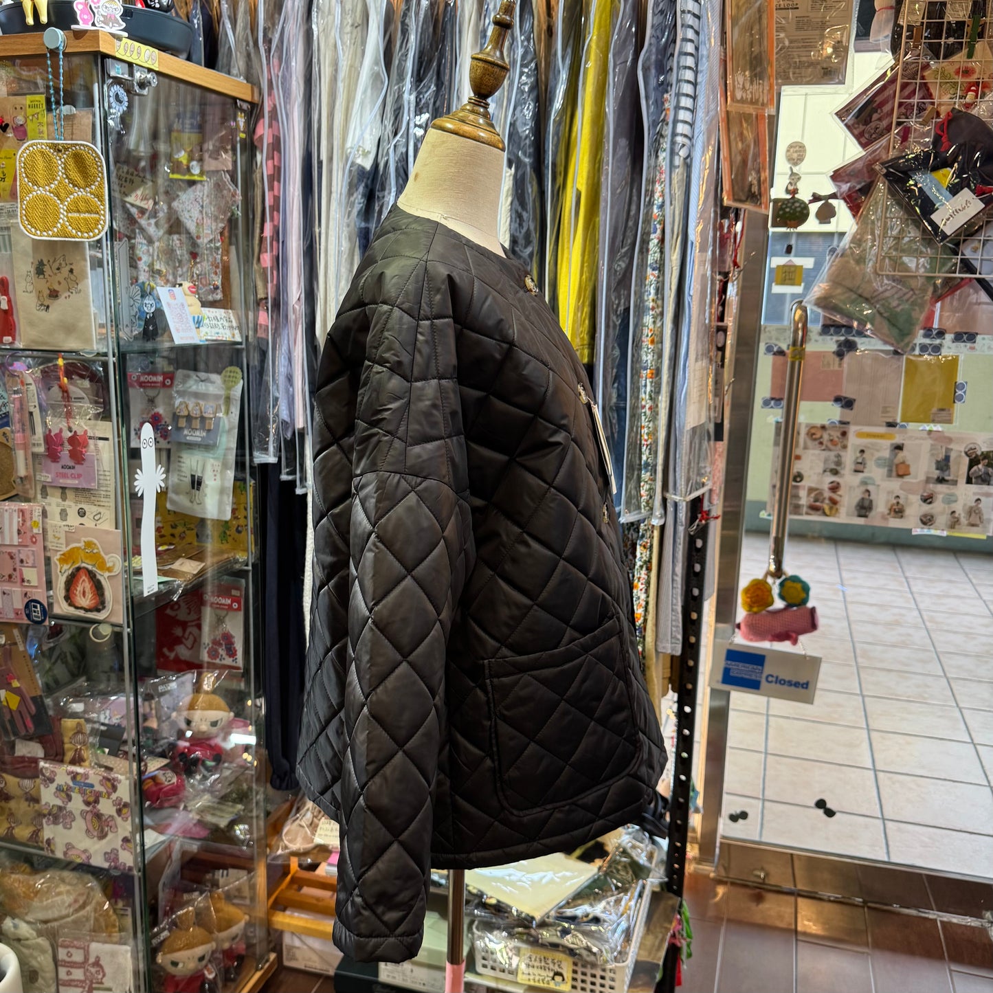 Vent d Ouest X Liberty London SOLOTEX X Aerocapsule Black Quilted Jacket, made in Japan