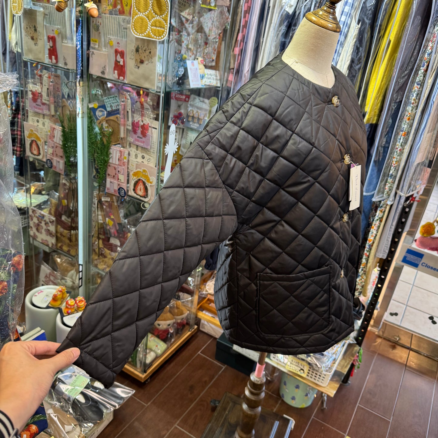 Vent d Ouest X Liberty London SOLOTEX X Aerocapsule Black Quilted Jacket, made in Japan