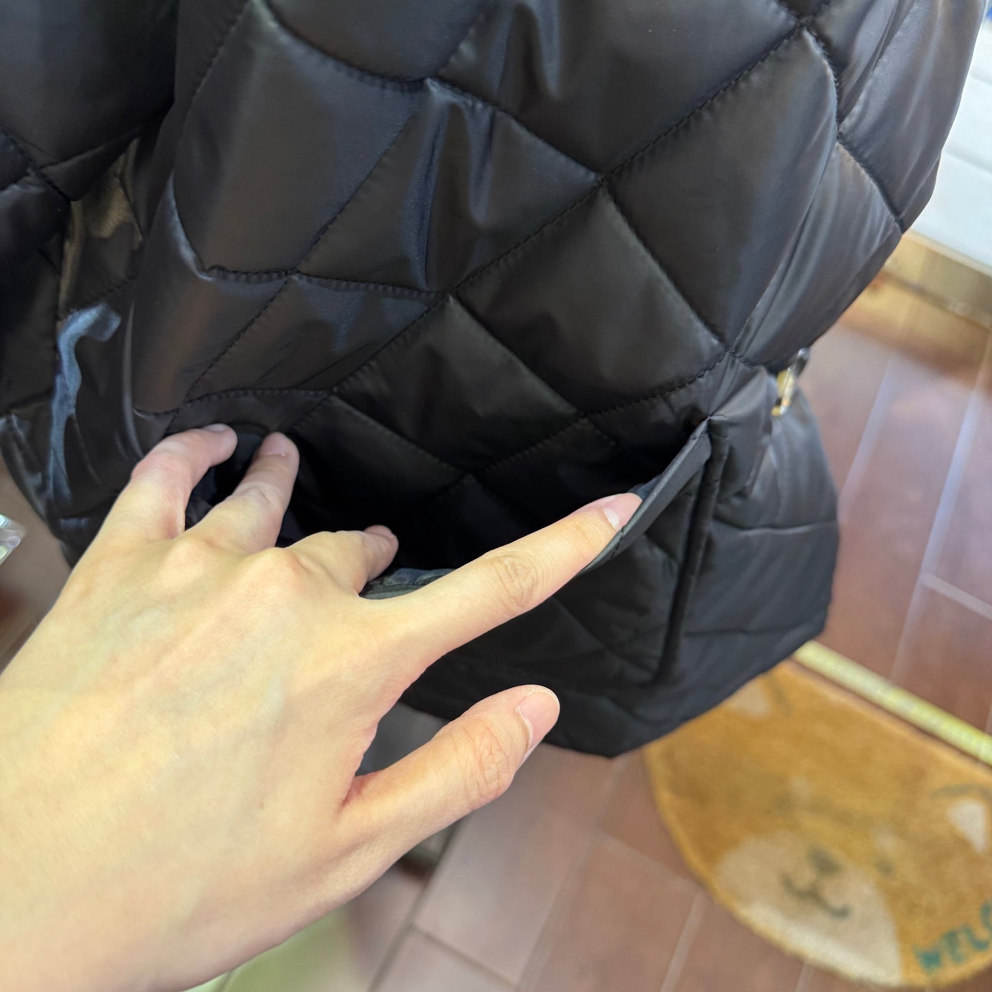 Vent d Ouest X Liberty London SOLOTEX X Aerocapsule Black Quilted Jacket, made in Japan
