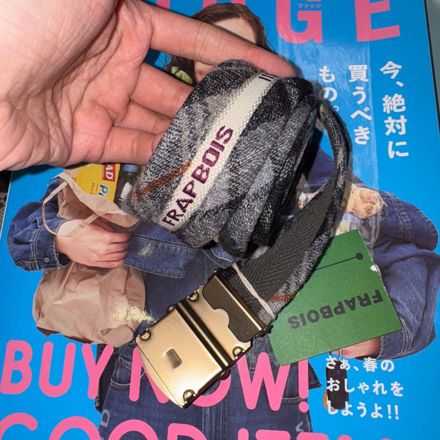 Sale- Frapbois Wool Grey Belt, made in Japan