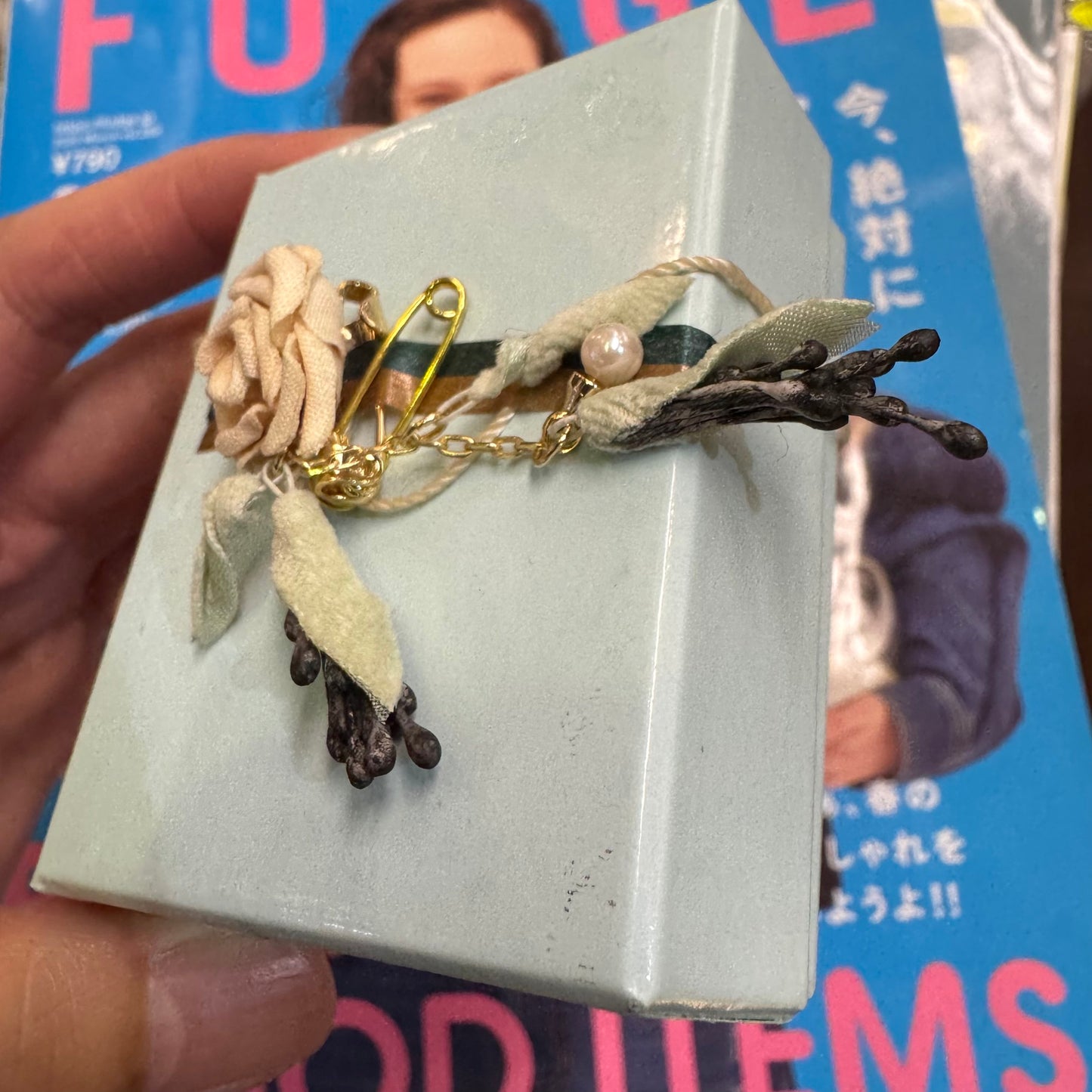 Sale- Haupia Floral Brooch, made in Japan