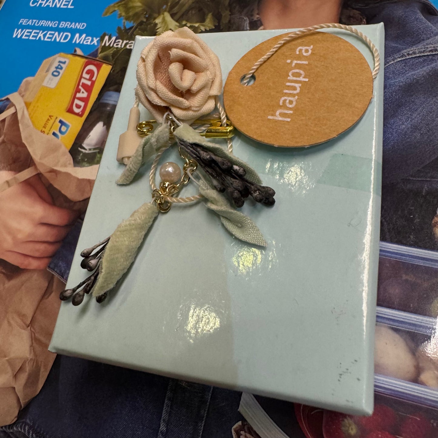 Sale- Haupia Floral Brooch, made in Japan