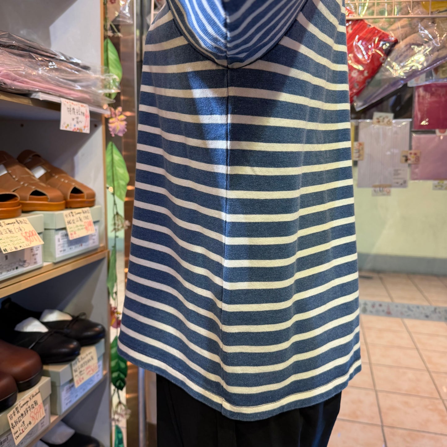 Ichi Antiquites Indigo Striped 2WAY Jacket, Top, made in Japan