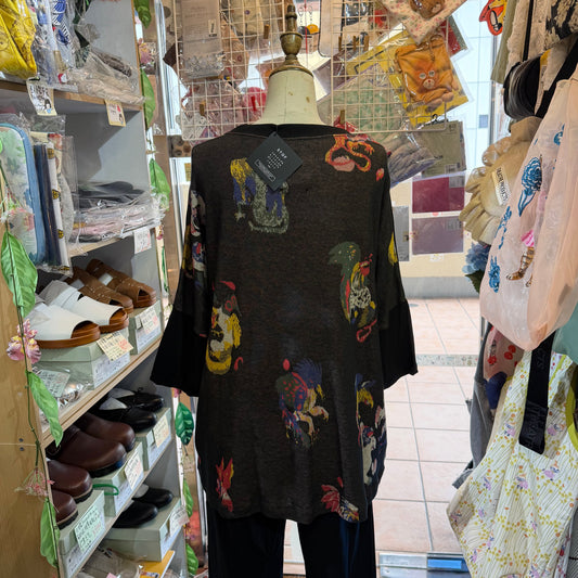 Stof Pedestrian Black Long T-shirt, made in Japan