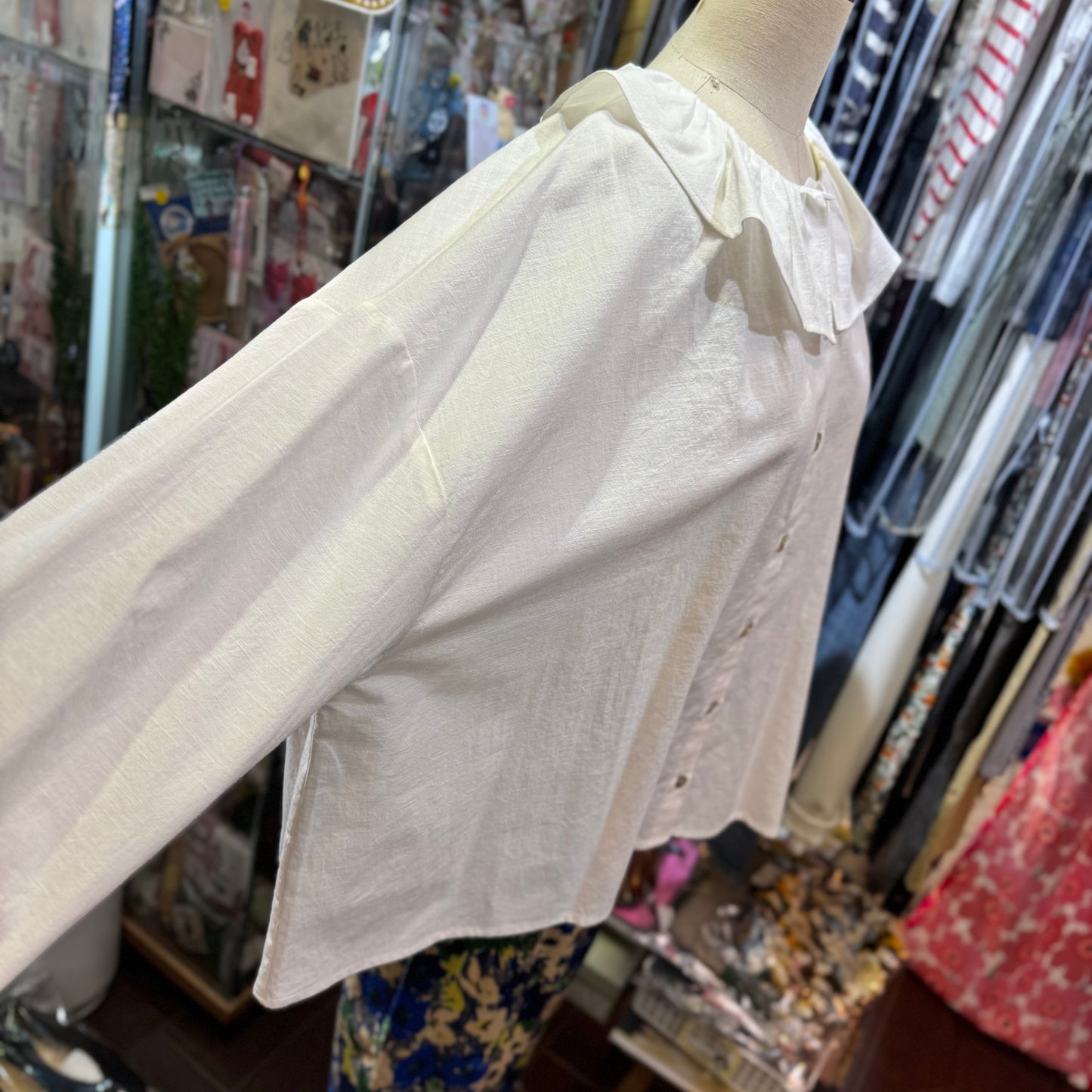 Sloe White Frill Collar Shirt