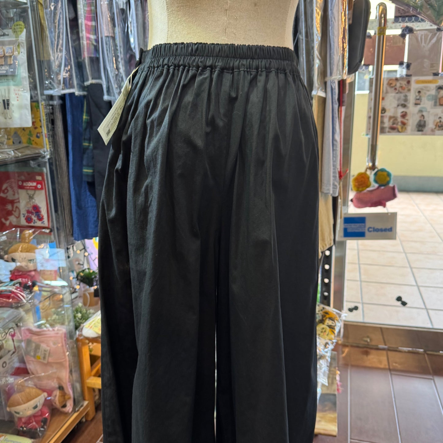 Vent d Ouest Black Wide-leg Pants, made in Japan