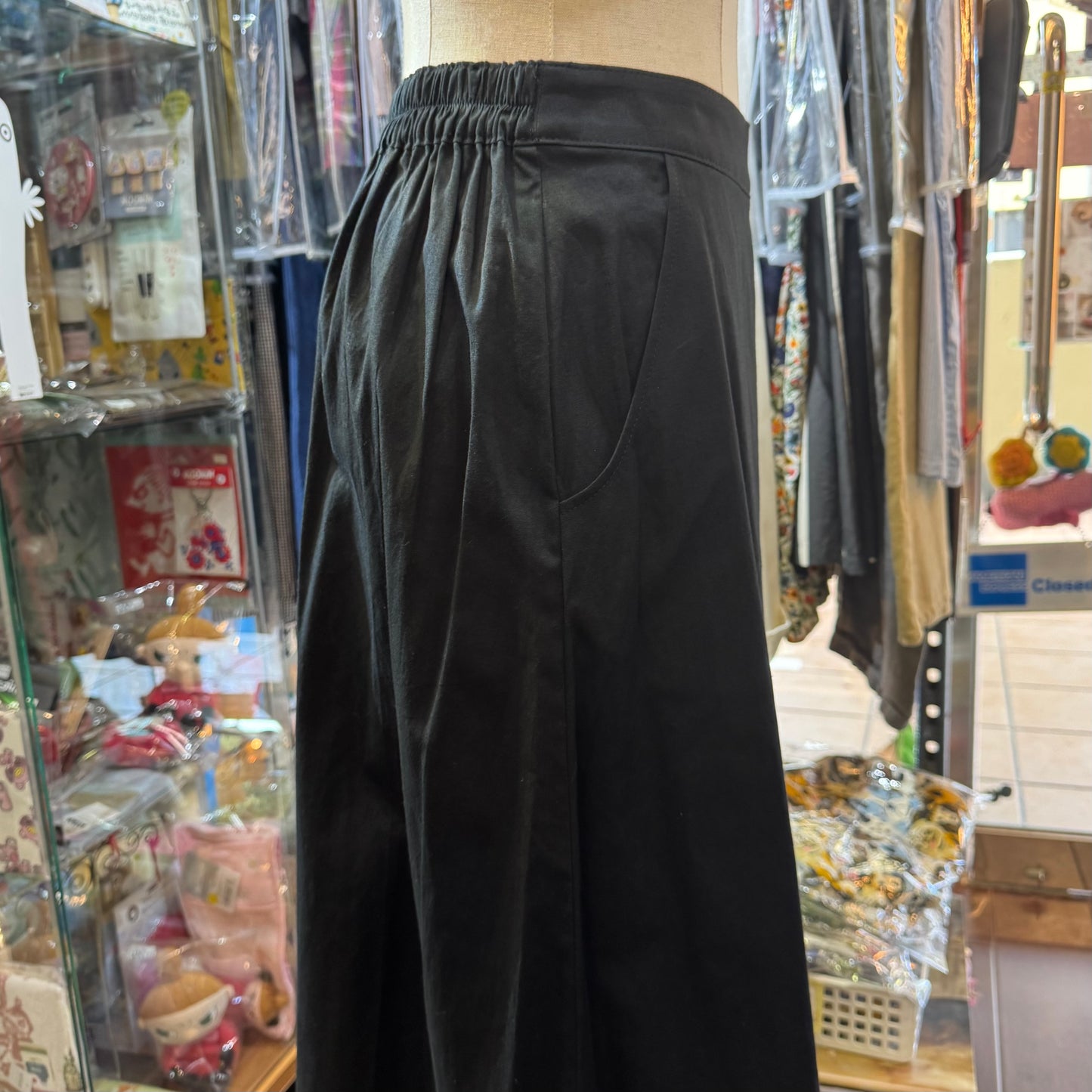 Vent d Ouest Black Wide-leg Pants, made in Japan