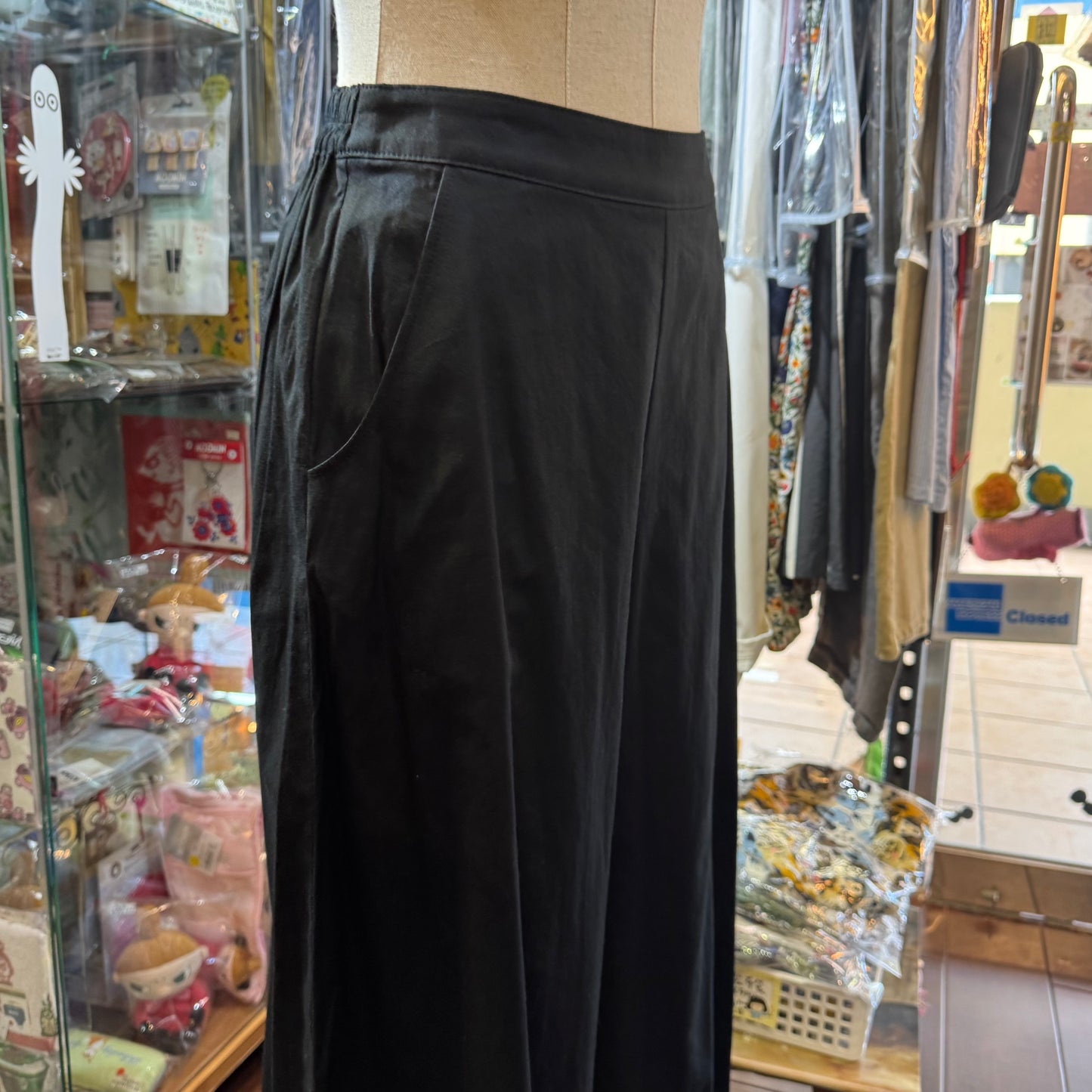 Vent d Ouest Black Wide-leg Pants, made in Japan