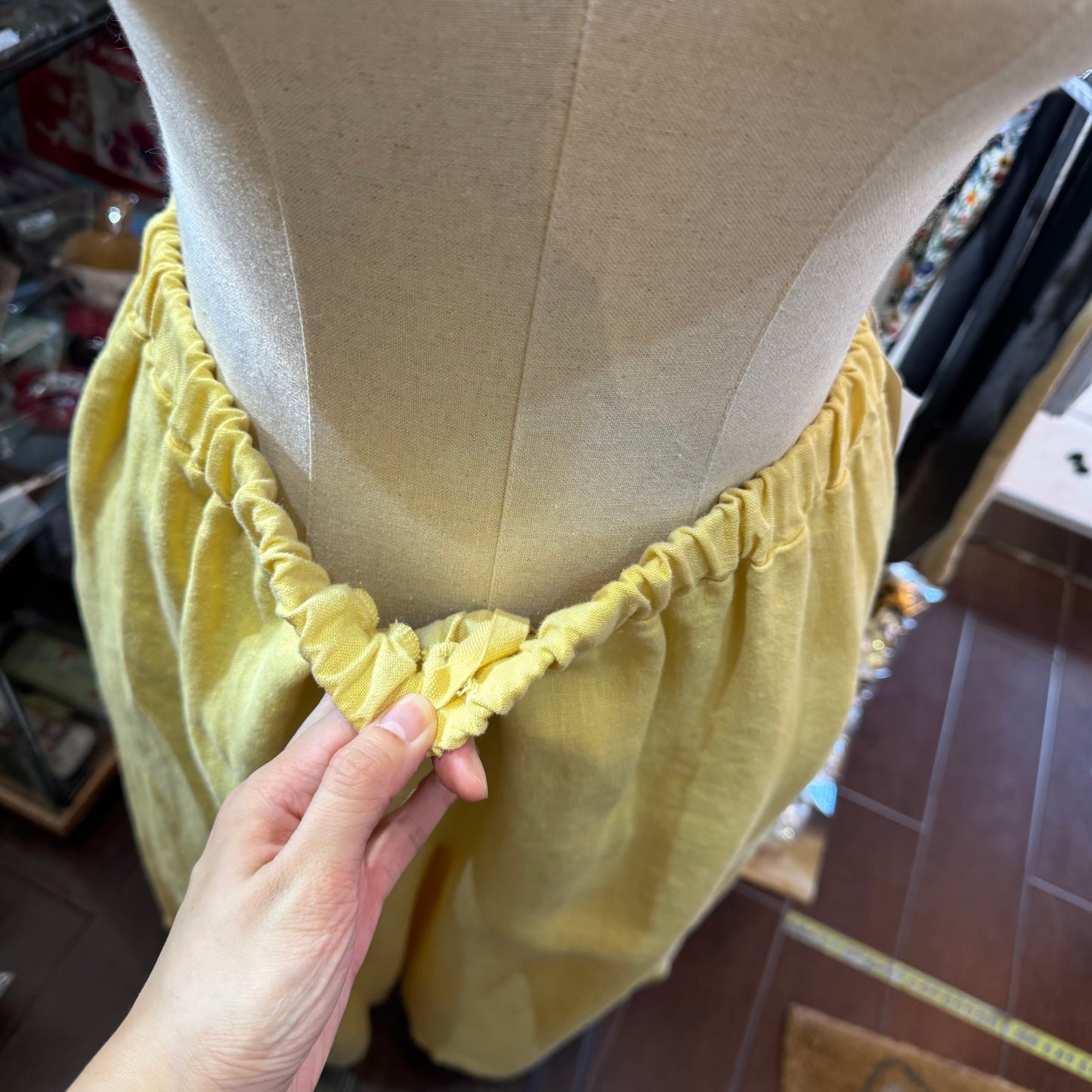 Laiterie Linen Yellow Pants, made in Japan