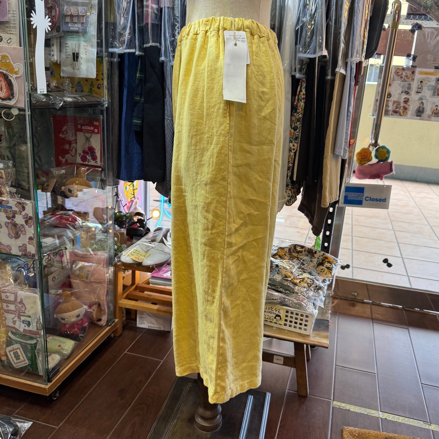 Laiterie Linen Yellow Pants, made in Japan