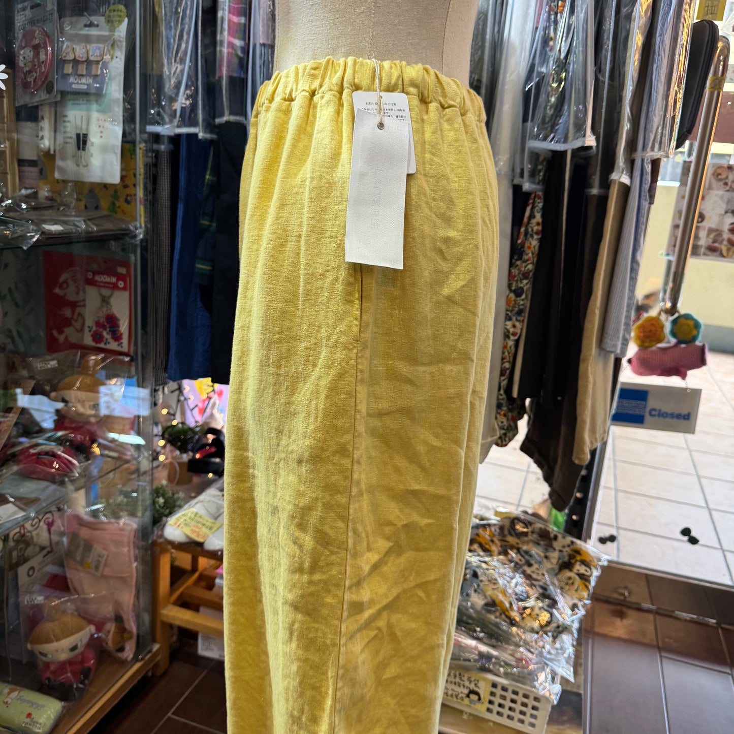 Laiterie Linen Yellow Pants, made in Japan