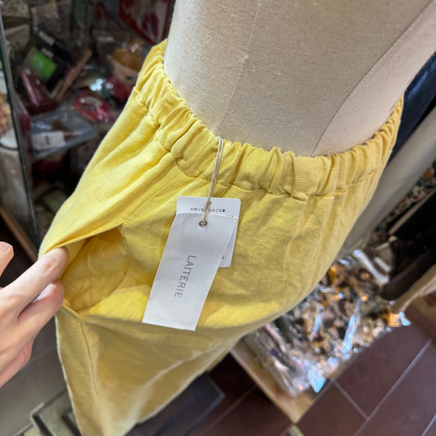 Laiterie Linen Yellow Pants, made in Japan
