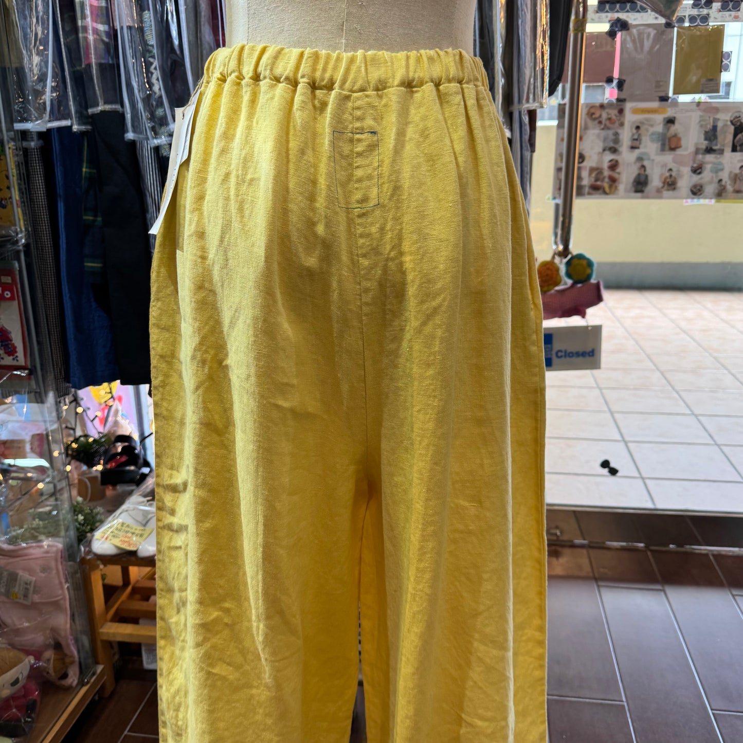 Laiterie Linen Yellow Pants, made in Japan