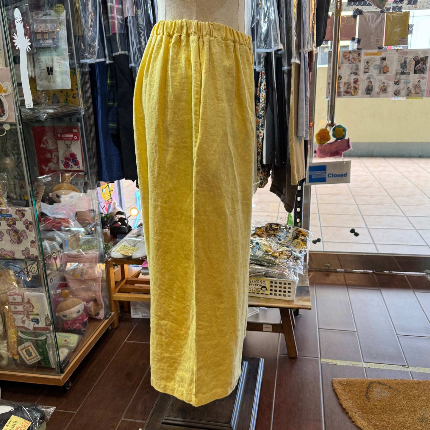 Laiterie Linen Yellow Pants, made in Japan