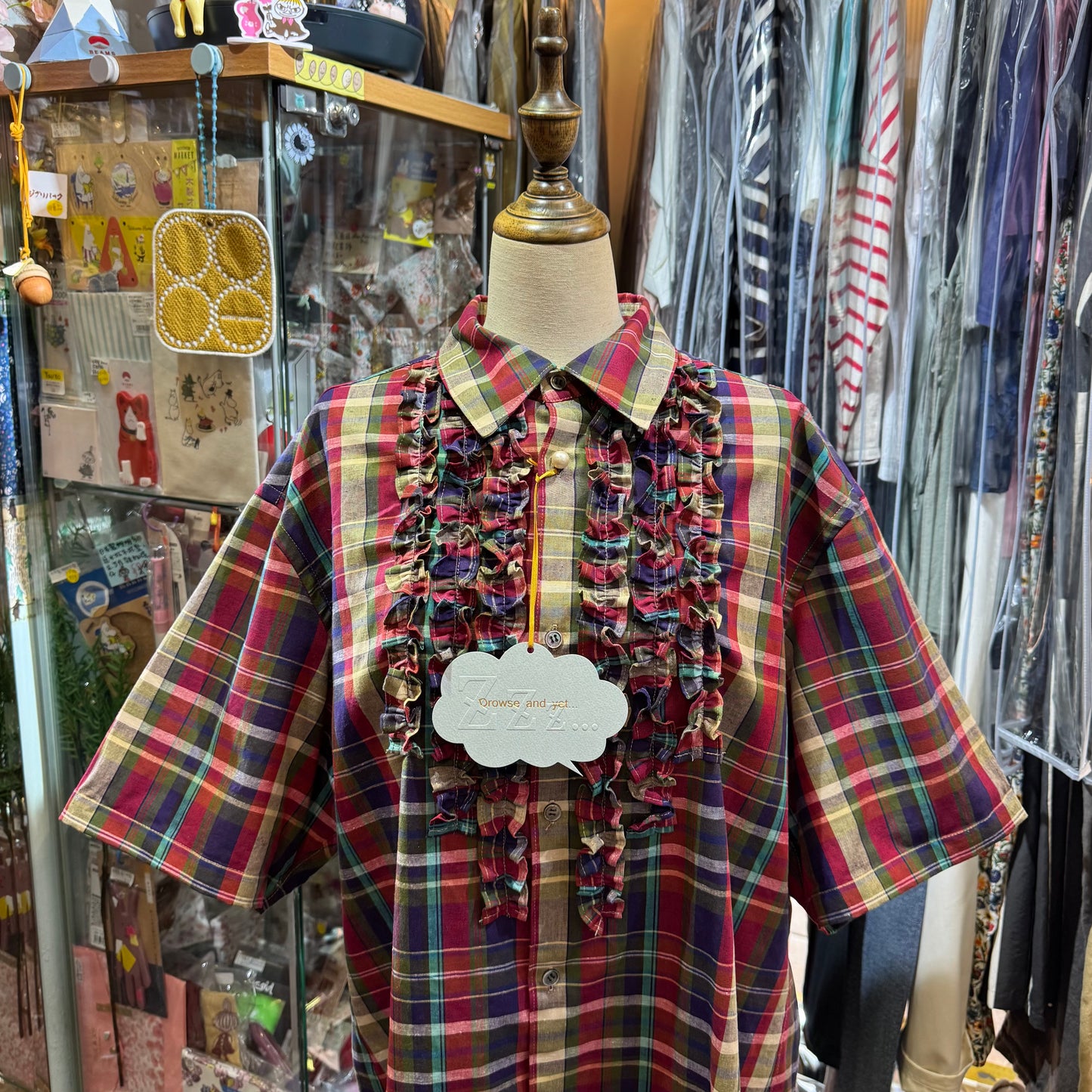 Drowse and yet… Red Checked Shirt, made in Japan