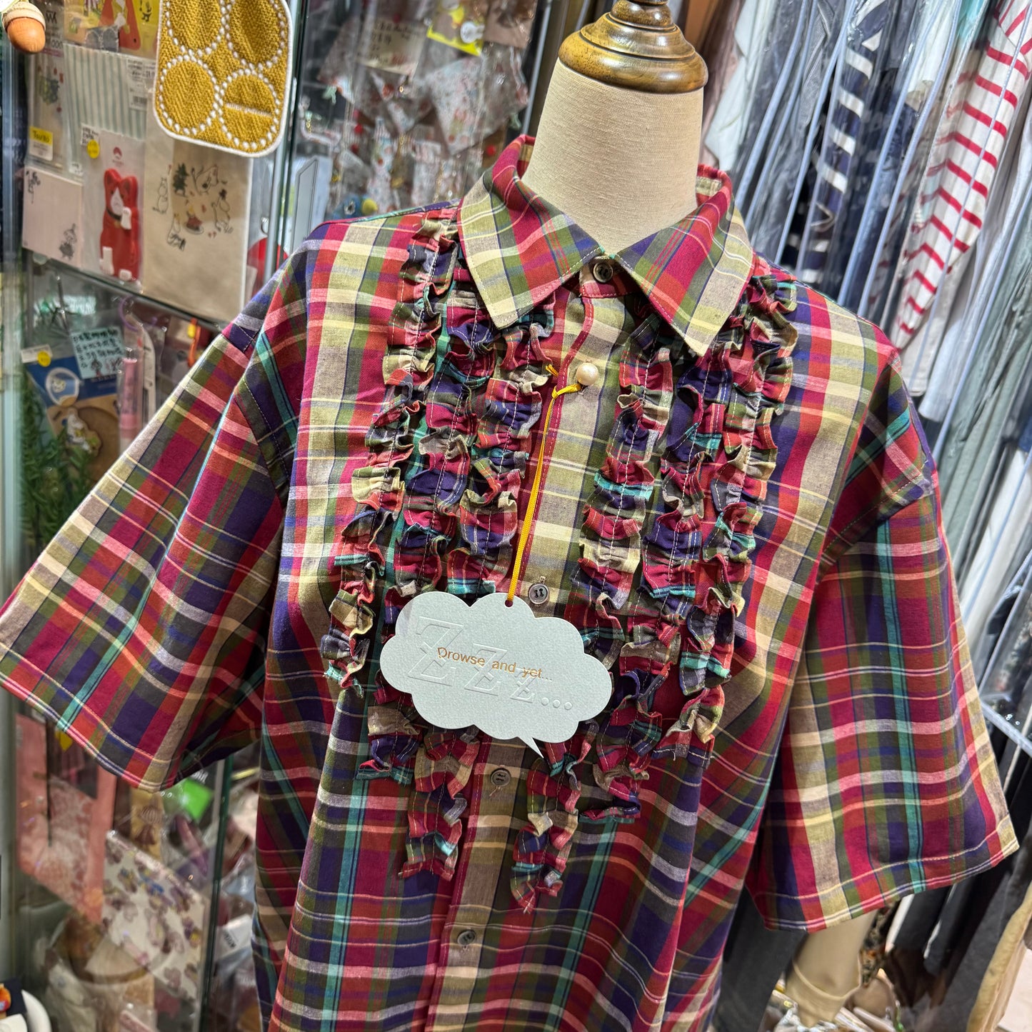 Drowse and yet… Red Checked Shirt, made in Japan
