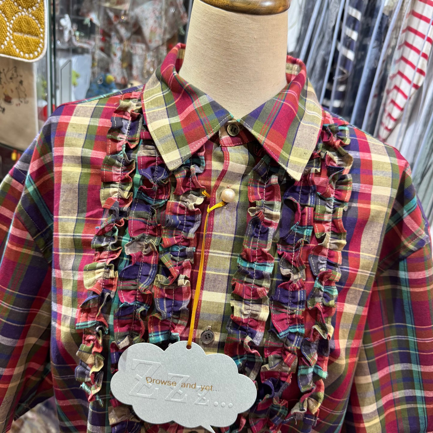 Drowse and yet… Red Checked Shirt, made in Japan